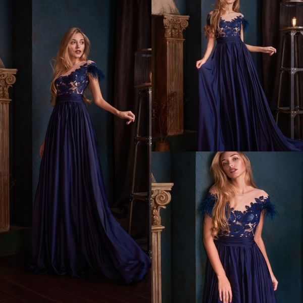 

2019 latest prom dresses jewel neck lace appliques charming a line evening wear sweep train party gowns special occasion dresses, Black