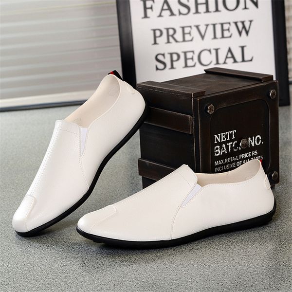 

2020 men's loafers moccasins comfortable flat casual shoes men breathable slip-on soft leather driving shoes moccasins men, Black