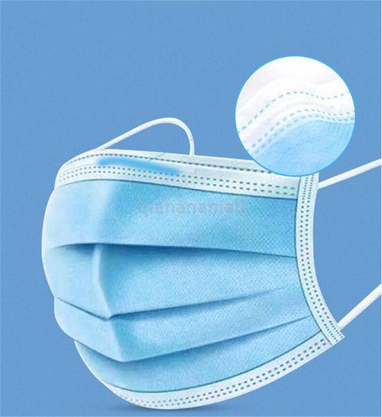 

слои 50pcs dhl одноразового лица доставки синяя 3 слойный рот обложка маска ушной нетканые ткани на склад bgps