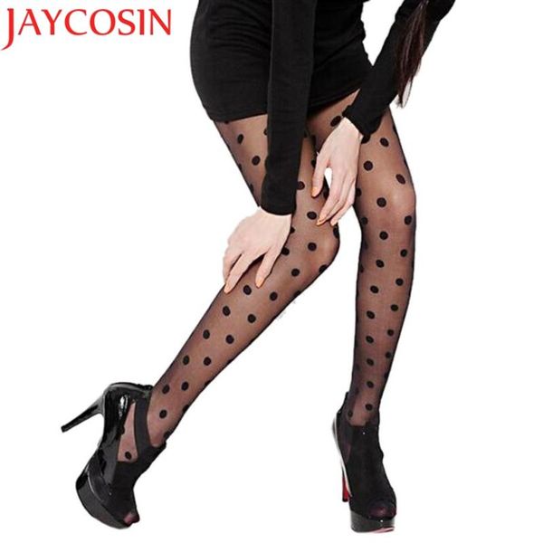 

jaycosin polka dot tights women lace pantyhose drop shipping, Black;white