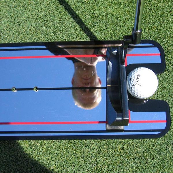 

portable golf putting mirror alignment training aid swing trainer eye line golf training aids practice putter mirror isp