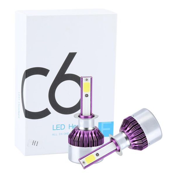 

new car led headlight 72w h1 7200lm cob led headlight conversion kit car beam bulb driving lamp styling dc 9-32v 6000k