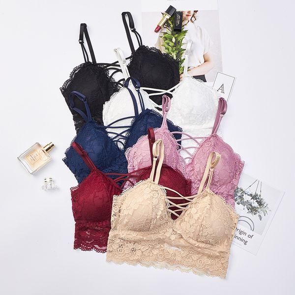 

lace bralette padded black push up bra f1 seamless bras plunge white pink wireless red blue, Red;black