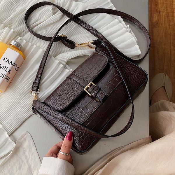 

vintage alligator baguette women shoulder bags designer handbags luxury pu leather female crossbody bag ladies small purses 2019