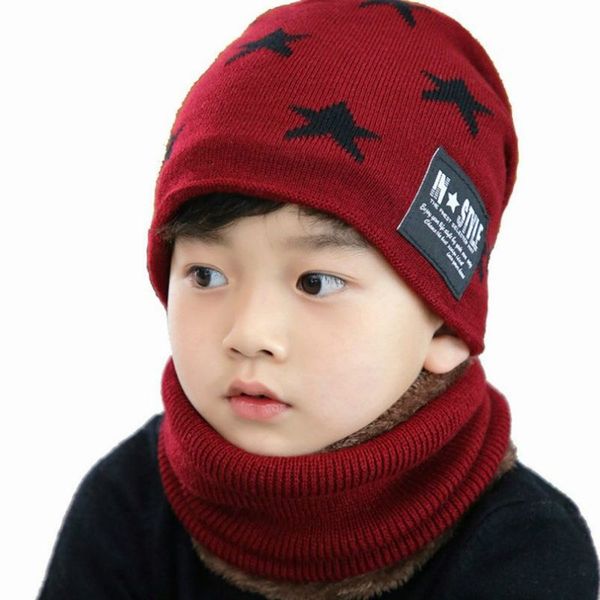 

new childrens hat wool and fleece baby thickened ear protection warm hat scarf two sets of men and girls scarf fashion, Yellow