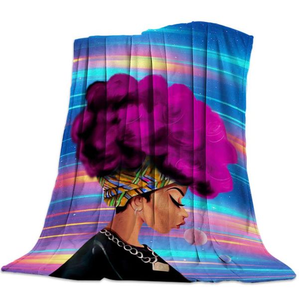 

african woman female rose red hair nap blanket super soft cozy coral fleece throw blanket bedspread for couch throw travel
