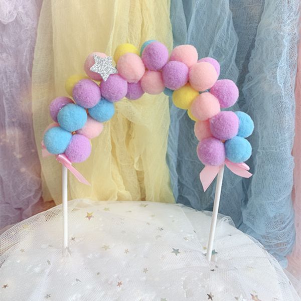 

cake er soft pompom cloud cupcake er baby shower birthday diy flags cake decoration wedding party decoration