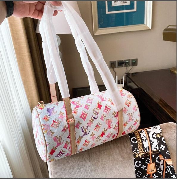 

new classic wild messenger bag luxury designer women's classic wild leather cylindrical women's wild shoulder bag handbag backpack