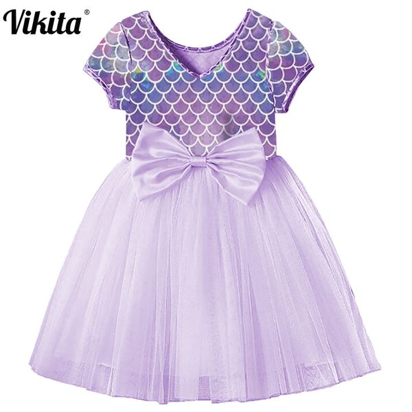 

vikita girls elegant dress kids prom performance birthday party bridesmaid school summer dresses toddlers tulle princess dress, Red;yellow