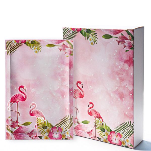

100pcs flamingo aluminum foil bag color gift accessories packaging bag and 10pcs wedding favors and gifts boxes