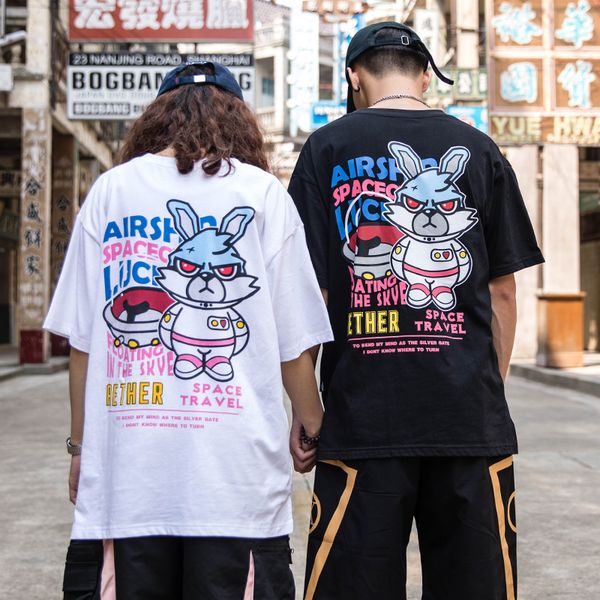 

миноритарный дизайн пара летних платьев новые ins футболка с короткими рукавами мужская хип-хоп свободная корейская версия студенческая с по, White;black