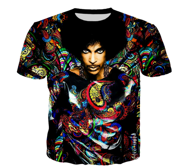

2019 singer prince rogers nelson fashion men/women 3d printing t-shirts summer hip hop streetwear short sleeves tees k1232, White;black