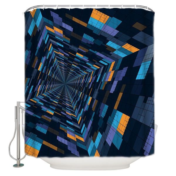 

colorful abstract geometric background shower curtain bathroom decor