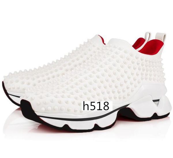 

плоские кроссовки дизайнерские роскошные мужские красные подошвы обувь женская заклепка колючий носок младшие шипы плоские туфли 4, Black