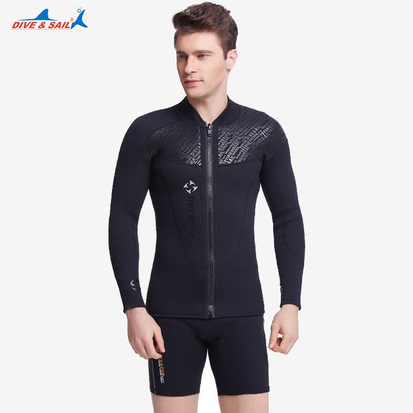 

men's split wetsuit 3mm neoprene diving jacket and 1.5mm dive shorts suit swimming surf surfing spearfishing rashguard wetsuit