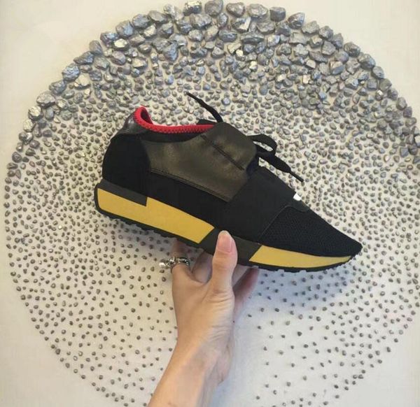 

drop shipping chaussure femme fashion designer casual shoe hococal man woman race runner sneaker mixed colors red white mesh trainer shoes, Black