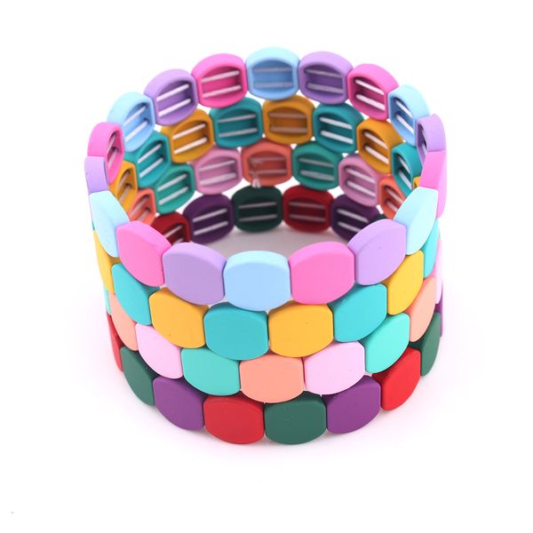 

tl010 мода ручной работы diy радуга эмаль сплава бисером браслет чешский красочные окрашенные стрейч манжеты браслет женщин ювелирные издели, Black