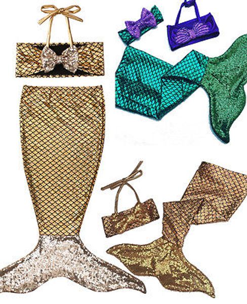 

mermaid lycra swimming tail set sz available kid girl two-piece swimsuits mermaid