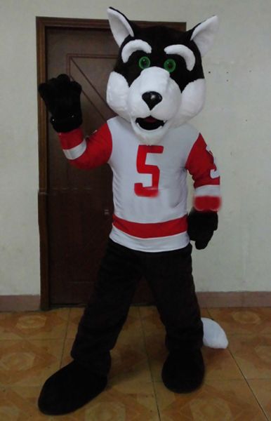 Lobo costume personalizado Traje Da Mascote Dos Desenhos Animados Animal Lobisomem Personagem Roupas de Natal do Dia Das Bruxas Do Partido Do Vestido Extravagante