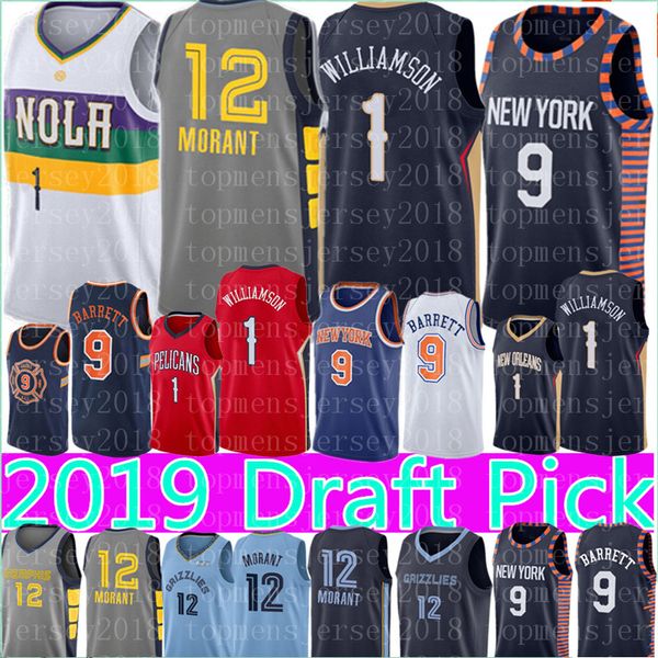 

2019 new orlean 1 zion william on jer ey pelican new york 9 rj barrett knick jer ey memphi 12 ja morant grizzlie ba ketball jer ey