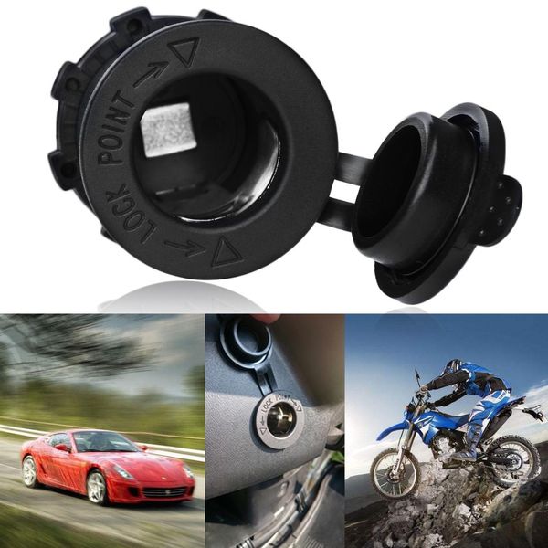 

1pc universal car motorbike cigarette lighter power supply socket outlet adapter plug 12v-24v waterproof marine boat (black