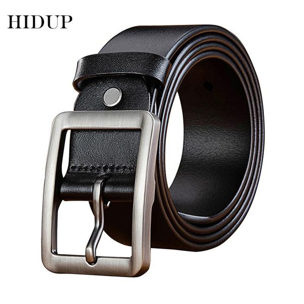 

hidup высокое качество дизайн коровьей кожи мужчины натуральная кожа ремни ретро пряжкой металлический ремень человек жан аксессуары 38 мм ш, Black;brown