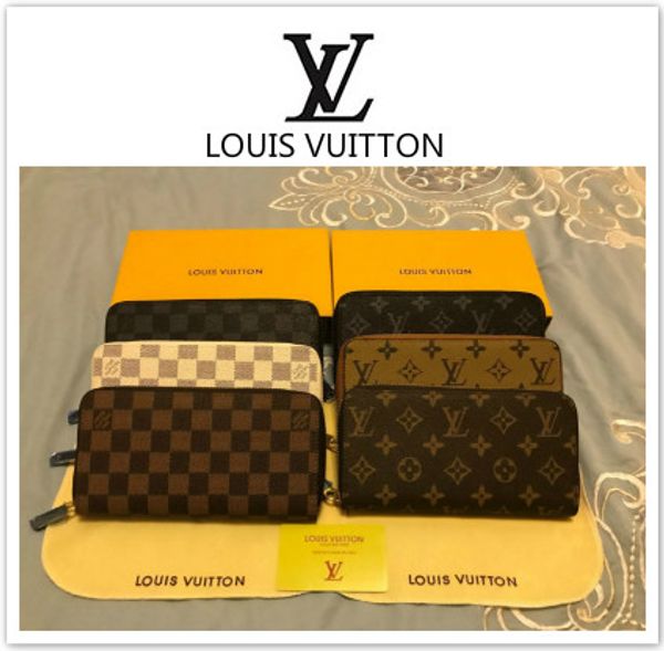 

zippy wallet vertical wholesale fashion single zipper designer men women leather wallet lady ladies long purse with orange box card 60017