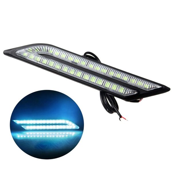 

special car modification led daytime running lights leaf board side turn signal rear bar brake light bulb car shape waterproof