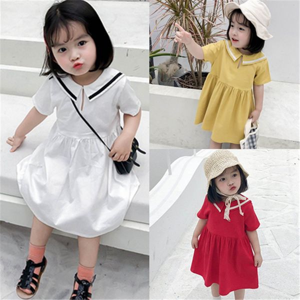 

girl's skirt college delicate dress princess dress 19 summer wear new style childrenswear 3-8-year-old, Red;yellow