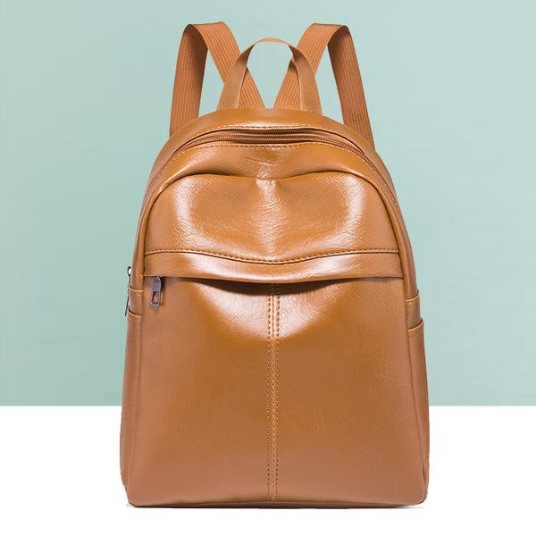 

backpack ladies 2020 new korean style pu female bag retro college style casual shoulder bag for students
