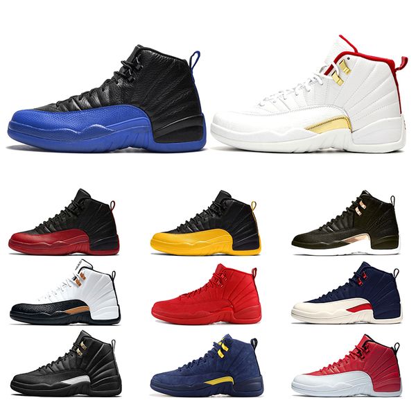 

12 reverse taxi 12s fiba men basketball shoes the master midnight black dark grey mens trainers sneakers sports size 7-13 wholesale