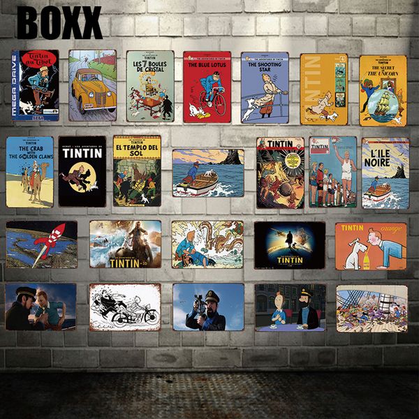 

тинтин металлический знак жестяной плакат домашний декор бар настенная художественная живопись 20*30 см размер современная живопись