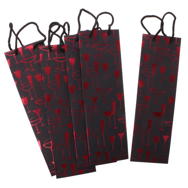 

5 pieces elegant paper wine bags for wedding ceremony souvenir gifts