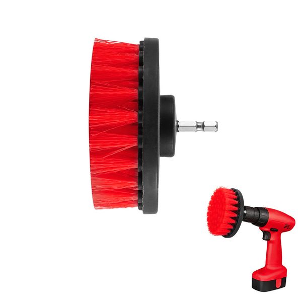 

drill cleaning brush power scrubber stiff scrub brush bit pad bathroom tile tool red