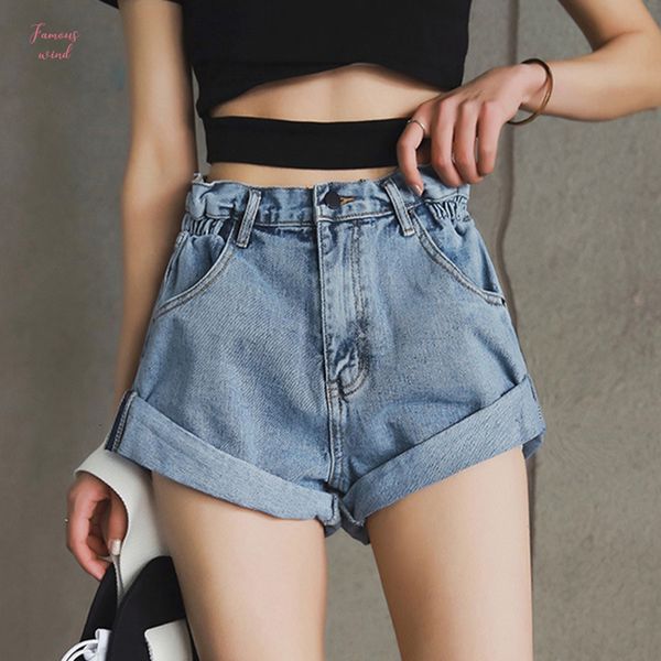 

урожай высокой талией обжима denim шорты женщин 2019 корейский стиль casual шорты джинсы летние горячие короткие штаны женщины, White;black