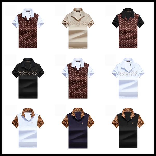 

new brands polos mens printed polo shirts cotton short men's clothing sleeve camisas polo casual stand collar male polo shirt, White;black