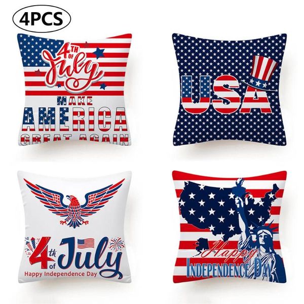 

national flag pillowcase new york style cushion cover american flag 45*45cm square cotton linen sofa vintage home decor 4pcs pillow case