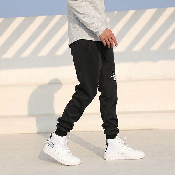 

men's track pants fitness training running jogging leisure autumn cotton track and field pants fashion street men's elasti, Black