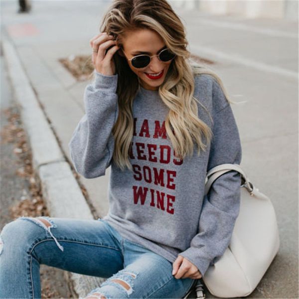 

women autumn casual long sleeve jumper hoodies tracksuit sweatshirt letter pullover outwear, Black