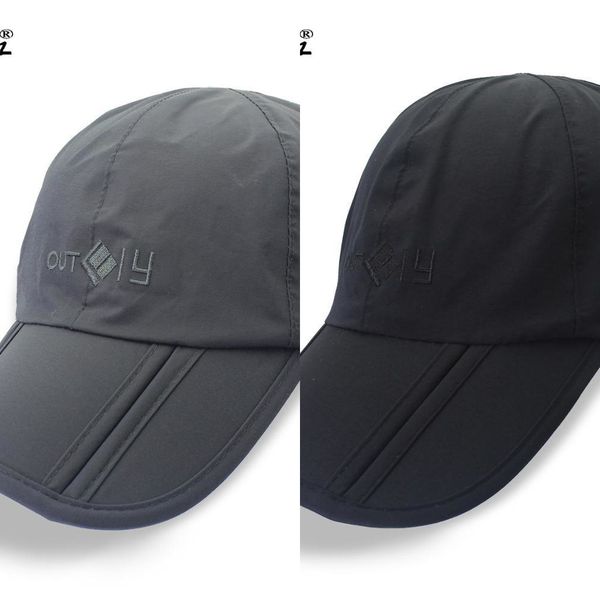 

outfly breathable waterproof peaked cap outdoor travel mountaineering folding anti - uv men 's sun hat t200409, Blue;gray