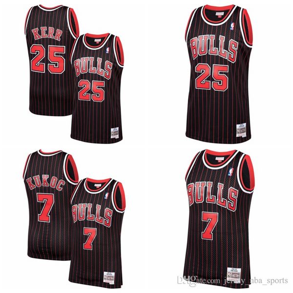 

Мужчины Chicago Bulls 7 Toni Kukoc 25 Kerr Mitchell Ness Black 1995-96 Hardwoods Classics Swingman Player Джерси