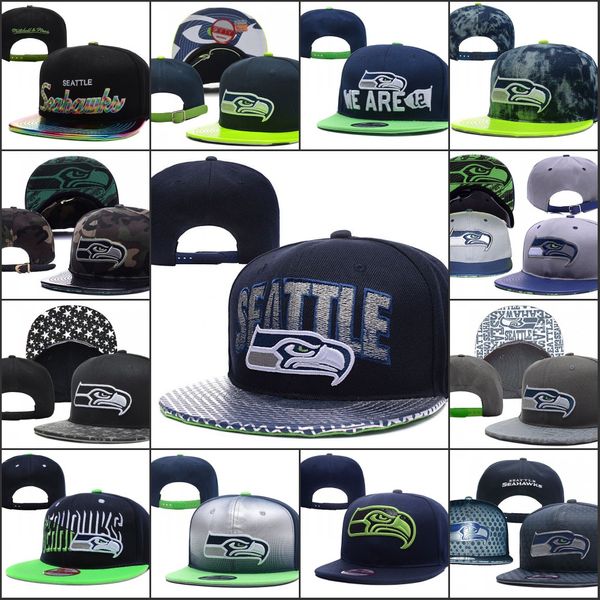 

2019 Сиэтл Регулируемые Шапки Seahawks Вышивка Логотип Команда Snapback All Team Wholeasle Вязать Ш