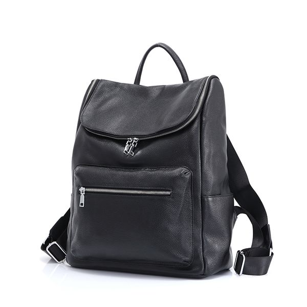 

multifunctional large capacity school backpack for girls genuine leather young travel bags casual solid zipper rucksack women