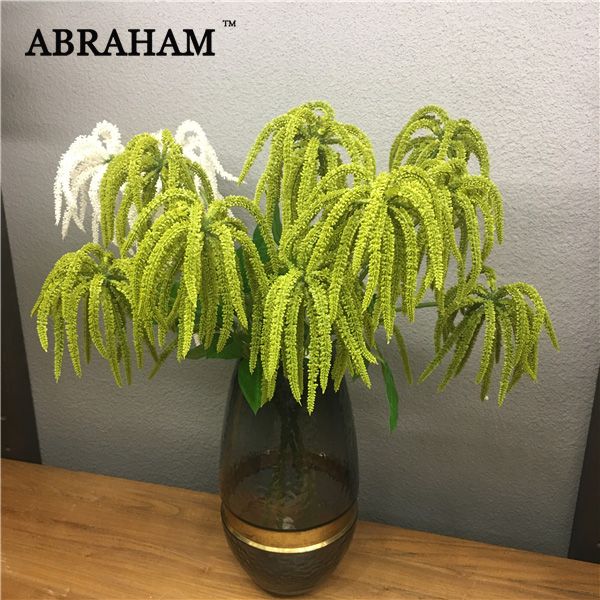 

60cm 3fork fake astilbe tree branch artificial pine plastic green plant vine real touch flower for home wedding wreath decor