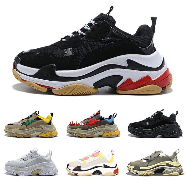 

оптовая продажа paris 17fw triple s повседневная обувь для папы мужчины женщины черный красный белый зеленый розовый теннис увеличение кросс