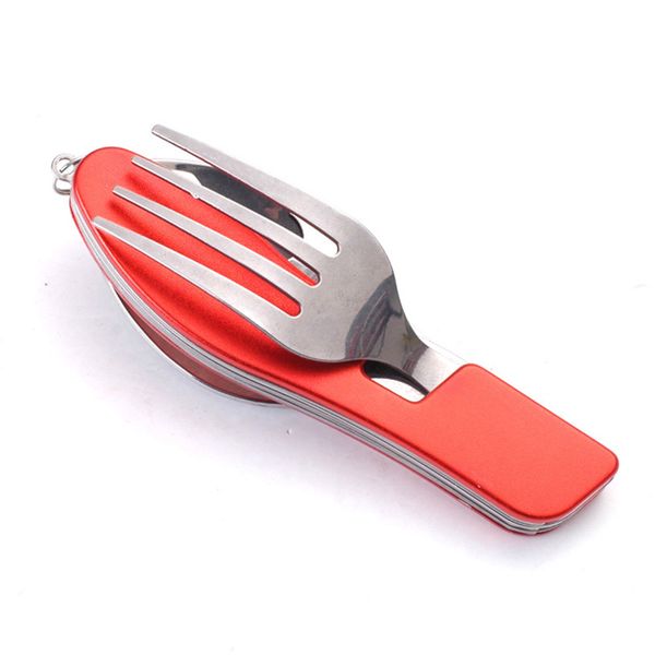 

3in1 folding stainless steel spoon fork tableware multi tool camping outdoor
