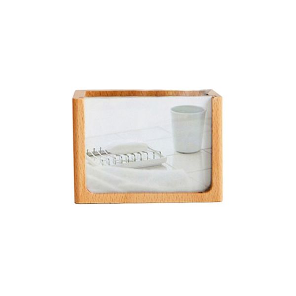 

wooden pen holder with p frame multifunction home office storage decoration