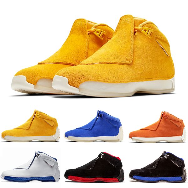 

18 18s xviii mens basketball shoes toro yellow suede black white bred royal blue athletic sports sneakers trainers designer chaussures