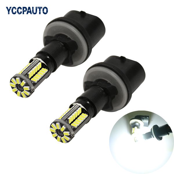 

yccpauto h27 881 880 led car fog lamp white auto daytime running lights h27w/2 working driving 57smd 3014 bulbs 12v 2pcs