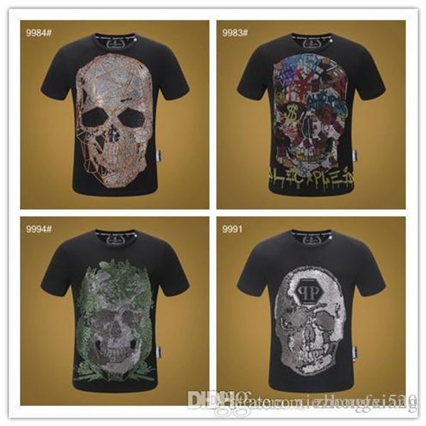 

лето 2019 люкса трансатлантическая мужская шея тонкая короткий рукав футболка m-4xl # pr4, White;black